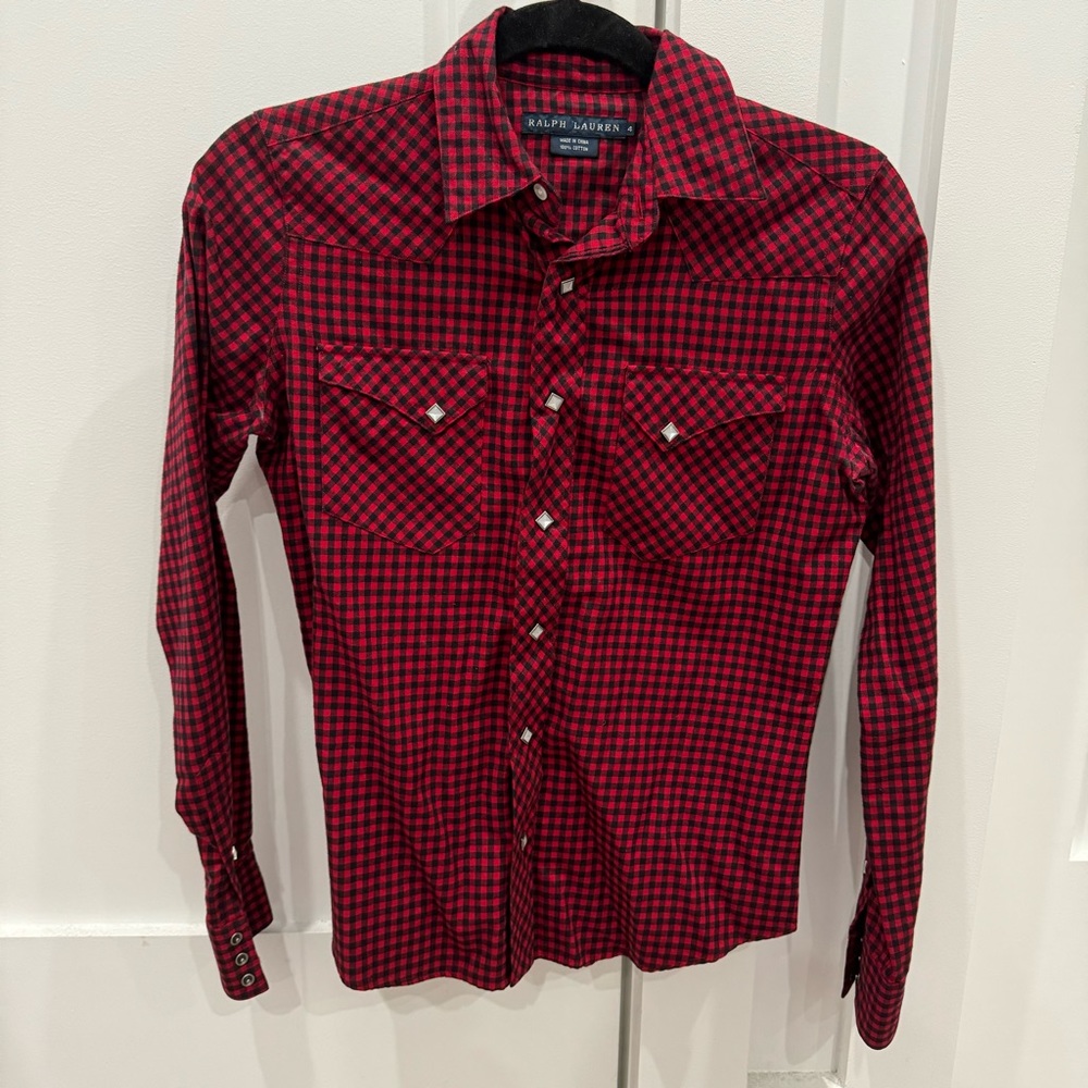 Ralph Lauren Vintage Snap Flannel Top